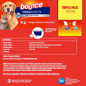 Bounce Pet Hair & Lint Guard Mega Dryer Sheets, Fresh Scent, 210 ct.