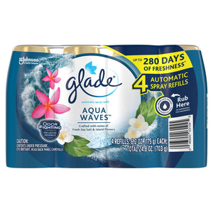 Glade Automatic Spray Air Freshener Refills, Aqua Waves, 4 ct.
