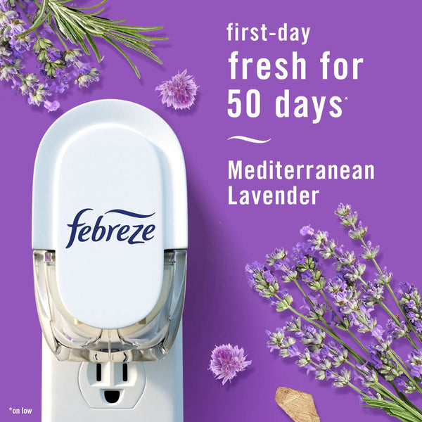 Febreze Plugs Air Freshener Refills, Mediterranean Lavender + Downy April Fresh, 5 refills