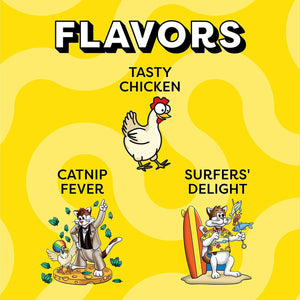 TEMPTATIONS Cat Treats Variety Pack with Tasty Chicken Flavor, Catnip Fever, & Surfers' Delight, 16 oz., 3 tubs
