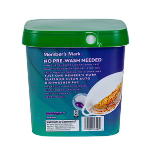 Member's Mark Platinum Clean Automatic Dishwasher Pacs, Fresh Clean, 110 ct.