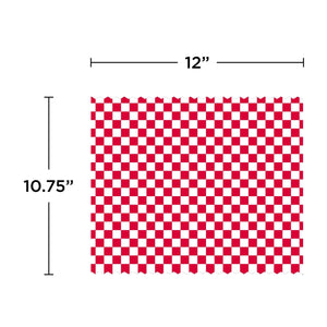 Dixie Red Checkered Wrap and Liner, 12" X 10.75