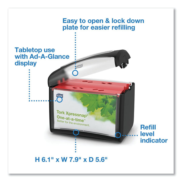 Tork Xpressnap One-at-a-time Tabletop Napkin Dispenser, Black