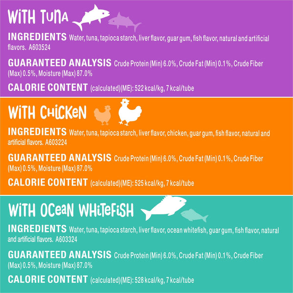 Purina Friskies lil’ Lickables With Chicken, Tuna or Ocean Whitefish Variety Pack Lickable Cat Treat, 56 ct. Pouches