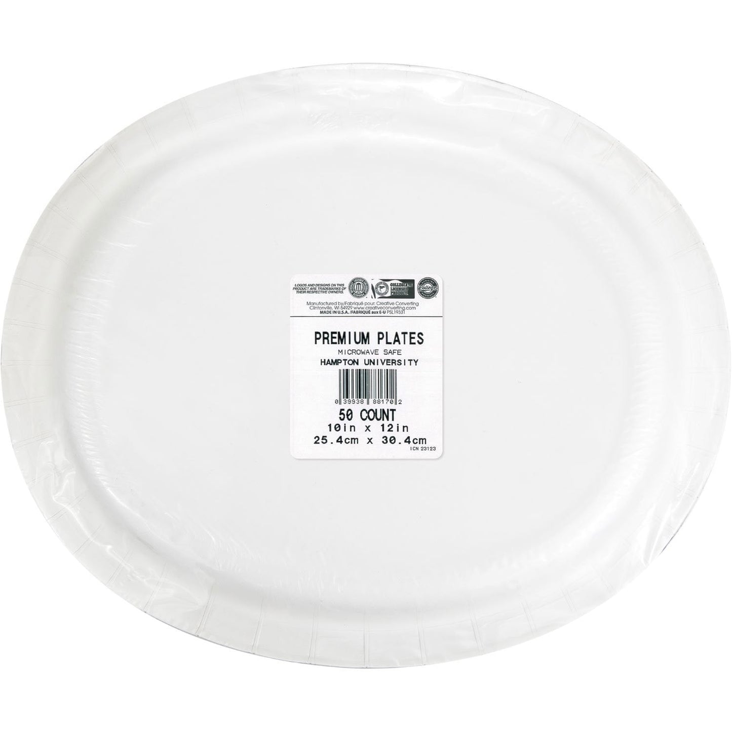 Hampton University NCAA HBCU Oval Paper Plates, 50 ct.