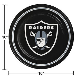 Las Vegas Raiders NFL Round Paper Plates, 10