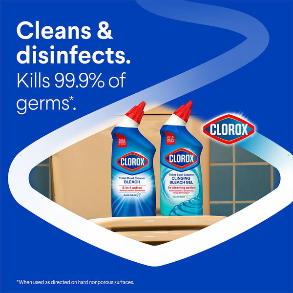 Clorox Toilet Bowl Cleaner with Bleach, Rain Clean, 6pk., 144 fl. oz.