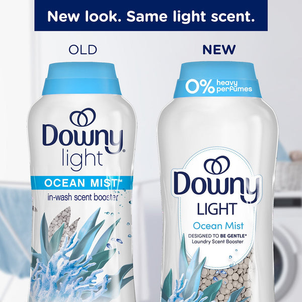 Downy Light Laundry In-Wash Scent Booster Beads, Ocean Mist Scent, 39.9 oz