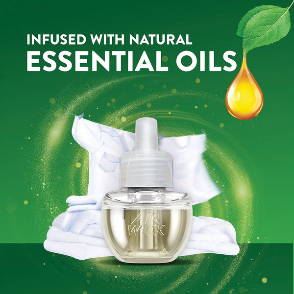 Air Wick Plug In Scented Oil Air Freshener Refills, Fresh Linen, 9 refills