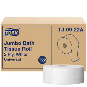 Tork Universal 2-Ply White Jumbo Bath Tissue, 12 rolls, 1,000 ft./roll