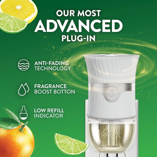Air Wick Plug In Scented Oil Air Freshener Refills, Bright Citrus, 9 refills