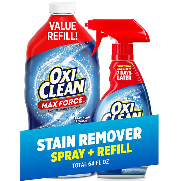 Oxiclean Max Force Advanced Laundry Stain Remover, 48 fl. oz. Refill + 16 fl. Oz. Trigger Spray