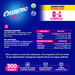 Ensueño Max Liquid Fabric Softener, Spring Fresh Scent, 300 loads, 304 fl. oz.