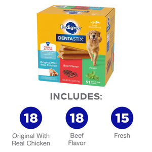 Pedigree DENTASTIX™, Variety Pack, Adult Large Breed Dental Treats, 65 ct.