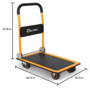 Simpli-Magic Foldable Platform Push Cart Hand Truck Dolly, 330 lb Capacity, Steel Flatbed with Swivel Wheels