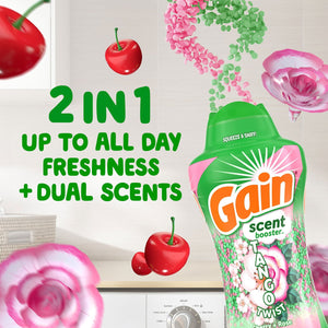 Gain Tango Twist Laundry Scent Booster Beads, Cherry and Rose Scent, 26.3 oz.