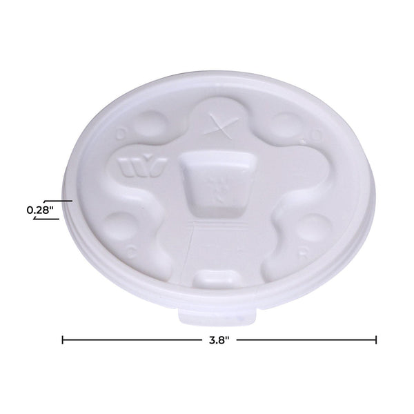 WinCup Lids with Drink Thru Tear Back and Straw Slot 18 Series, White, 12-20 oz., 1000 ct.