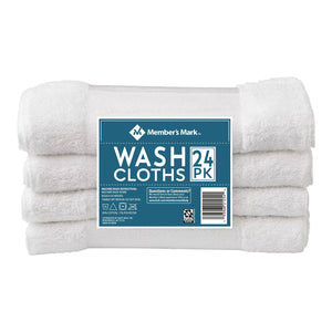 Member's Mark Commercial Hospitality Washcloths, White, 24-Pack