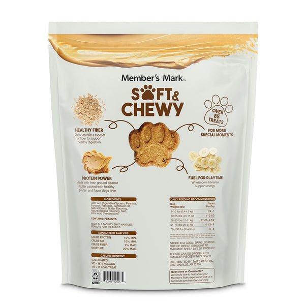 Member's Mark Peanut Butter & Banana Soft & Chewy Dog Treats, 3 lbs.