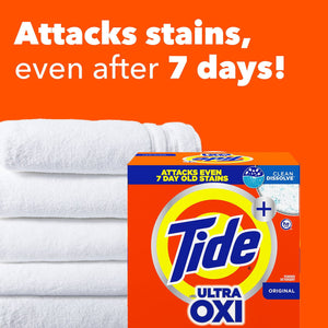 Tide + Ultra Oxi Powder Laundry Detergent, Original, 143 loads, 225 oz.