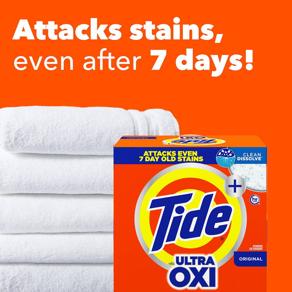 Tide + Ultra Oxi Powder Laundry Detergent, Original, 143 loads, 225 oz.