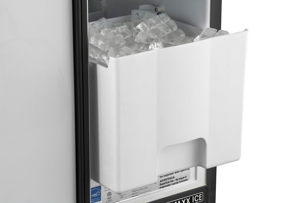 Maxx Ice Freestanding Icemaker with Drain Pump, Stainless Steel and Black (65 lbs.)