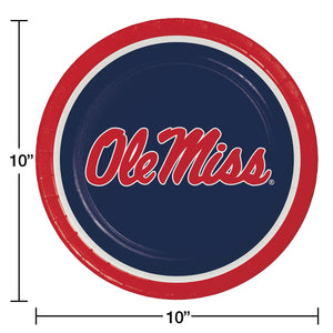 Ole Miss Rebels NCAA Round Paper Plates, 10