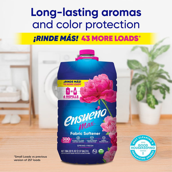 Ensueño Max Liquid Fabric Softener, Spring Fresh Scent, 300 loads, 304 fl. oz.