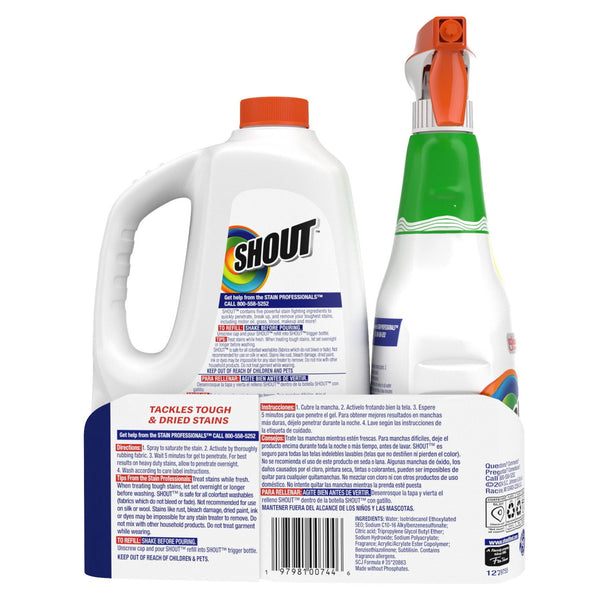 Shout Advanced Action Gel Laundry Stain Remover, 22 oz. Trigger & 60 oz. refill