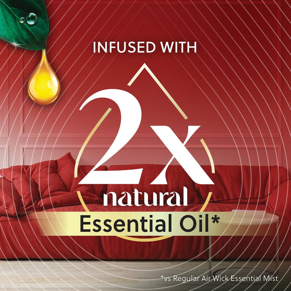 Air Wick Essential Mist Cordless Oil Diffuser, Apple Cinnamon Medley, 1 diffuser + 3 refills