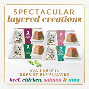 Purina Fancy Feast Gems Pate Mousse Cat Food, Variety Pack, 40 ct.