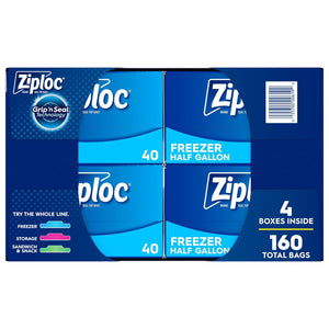 Ziploc Half Gallon Freezer Bags, 160 ct.