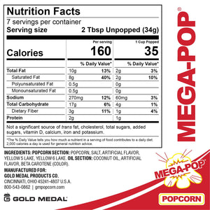 Gold Medal Mega Pop Popcorn Kit, 8 oz., 36 pk.