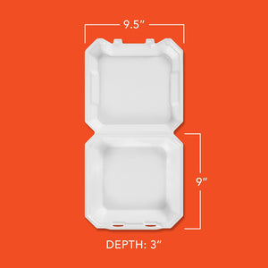 Hefty Supreme Foam Hinged Lid Container, 1-Compartment, 125 ct.