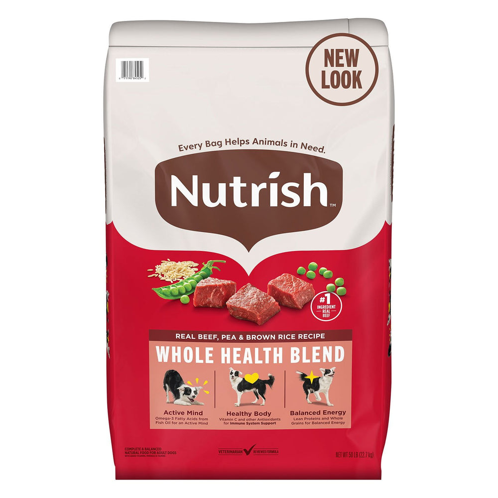 Rachael Ray Nutrish Real Beef, Pea & Brown Rice, Dry Dog Food, 50 lbs.