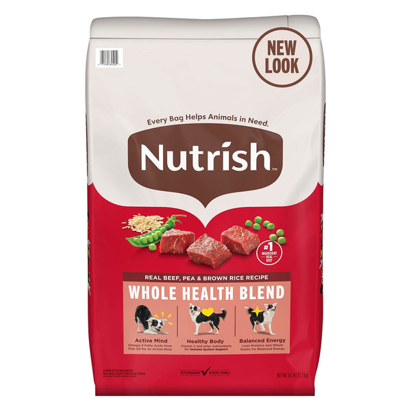 Rachael Ray Nutrish Real Beef, Pea & Brown Rice, Dry Dog Food, 50 lbs.