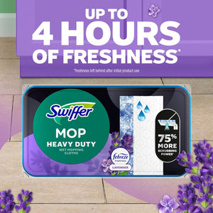 Swiffer Sweeper Mop Heavy Duty Wet Cloth Refills, Lavender, 54 ct.