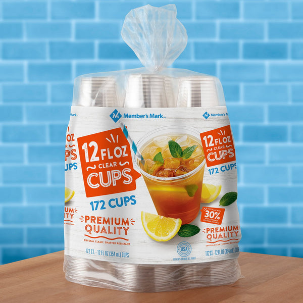 Member's Mark Clear Plastic Cups 12 oz., 172 ct.