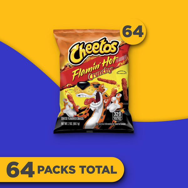 Cheetos Flamin' Hot Crunchy Cheese Snacks, 2 oz., 64 pk.