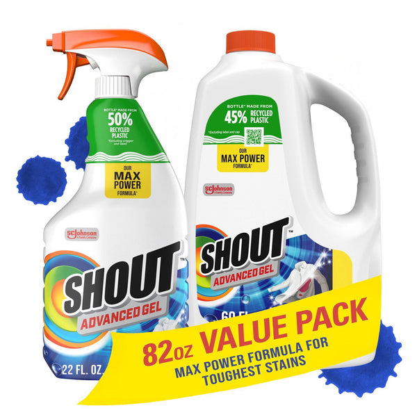 Shout Advanced Action Gel Laundry Stain Remover, 22 oz. Trigger & 60 oz. refill