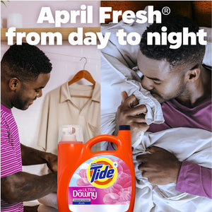 Tide with Ultra Downy Liquid Laundry Detergent, April Fresh Scent, 100 Loads, 128 fl oz