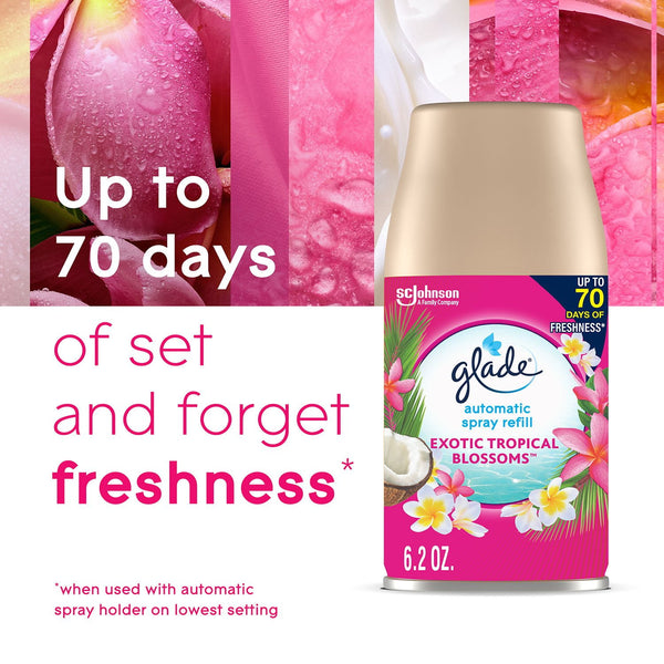 Glade Automatic Spray Air Freshener Refills, Hawaiian Breeze and  Exotic Tropical Blossoms, 4 ct.