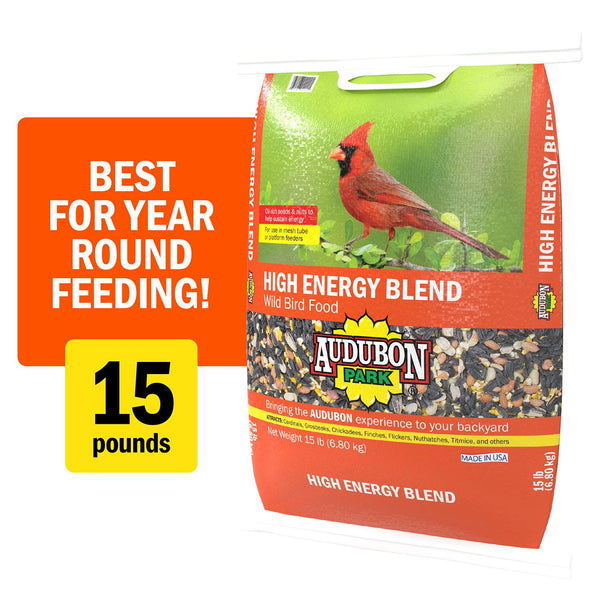 Audubon Park High Energy Blend Wild Bird Food, Premium Mix of Seeds and Nuts, 15 lbs.