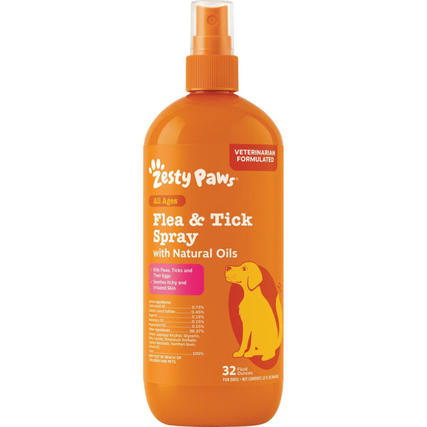 ZESTY PAWS Flea and Tick Spray, 32 fl. oz.