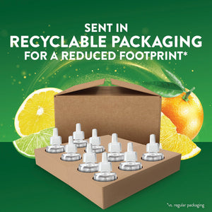 Air Wick Plug In Scented Oil Air Freshener Refills, Bright Citrus, 9 refills