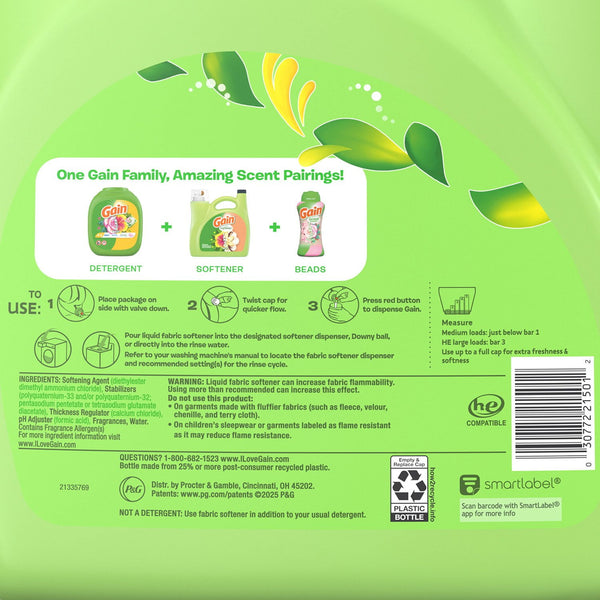 Gain Tango Twist Liquid Fabric Softener, Hibiscus and Vanilla Scent, 244 loads, 143 fl. oz.