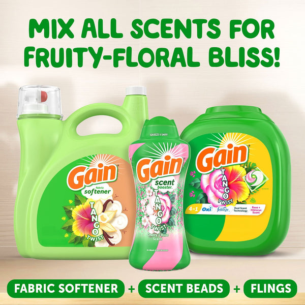 Gain Tango Twist Laundry Scent Booster Beads, Cherry and Rose Scent, 26.3 oz.
