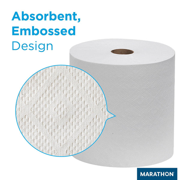 Marathon Hardwound Roll 1-Ply White Paper Towels, 6 rolls, 700 ft./roll