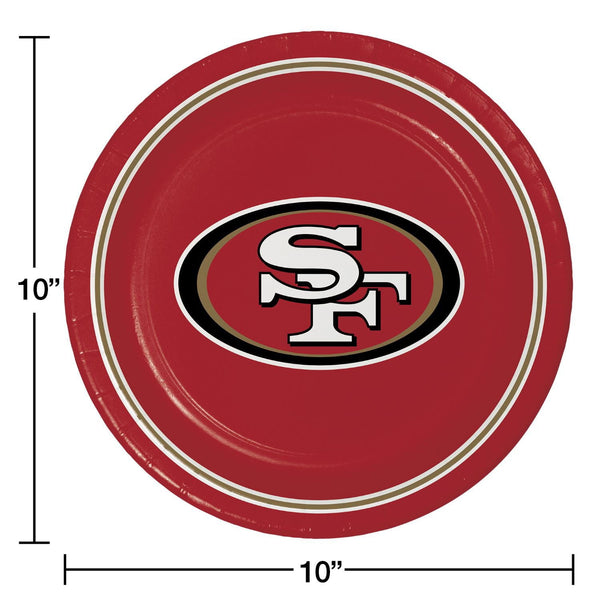 San Francisco 49ers NFL Round Paper Plates, 10