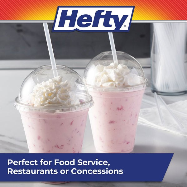 Hefty Jumbo Translucent Unwrapped Plastic Straws, 7.75